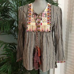 Top Shirt by Brandon Thomas Embroidered Tassels